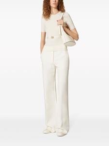 Valentino Crepe Couture broek met wijde pijpen - Wit