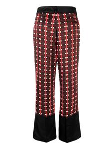 Wales Bonner Harmony check-pattern trousers - Bruin
