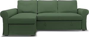 Bemz IKEA - Hoes voor slaapbank Backabro met chaise longue, Palm Green, Corduroy