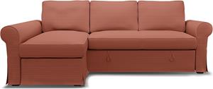 Bemz IKEA - Hoes voor slaapbank Backabro met chaise longue, Retro Pink, Corduroy