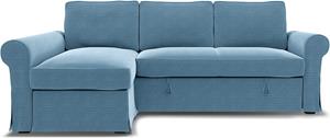 Bemz IKEA - Hoes voor slaapbank Backabro met chaise longue, Sky Blue, Corduroy