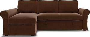 Bemz IKEA - Hoes voor slaapbank Backabro met chaise longue, Chocolate Brown, Corduroy