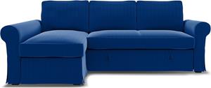 Bemz IKEA - Hoes voor slaapbank Backabro met chaise longue, Lapis Blue, Moody Seventies Collection