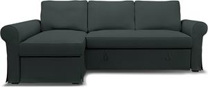 Bemz IKEA - Hoes voor slaapbank Backabro met chaise longue, Graphite Grey, Katoen