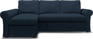Bemz IKEA - Hoes voor slaapbank Backabro met chaise longue, Navy Blue, Katoen