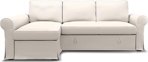 Bemz IKEA - Hoes voor slaapbank Backabro met chaise longue, Soft White, Katoen