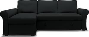 Bemz IKEA - Hoes voor slaapbank Backabro met chaise longue, Jet Black, Katoen
