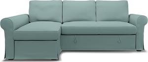 Bemz IKEA - Hoes voor slaapbank Backabro met chaise longue, Mineral Blue, Katoen