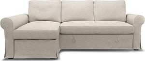 Bemz IKEA - Hoes voor slaapbank Backabro met chaise longue, Silver Grey, Katoen