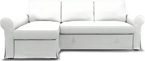 Bemz IKEA - Hoes voor slaapbank Backabro met chaise longue, White, Linnen