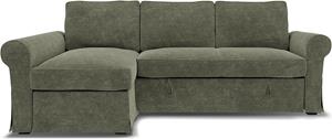 Bemz IKEA - Hoes voor slaapbank Backabro met chaise longue, Green Grey, Fluweel