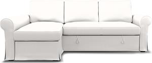 Bemz IKEA - Hoes voor slaapbank Backabro met chaise longue, Soft White, Linnen