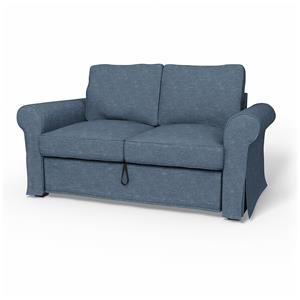 Bemz IKEA - Hoes voor 2-zitsslaapbank Backabro, Mineral Blue, Fluweel