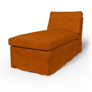 Bemz IKEA - Hoes voor chaise longue Ektorp, Cognac, Fluweel