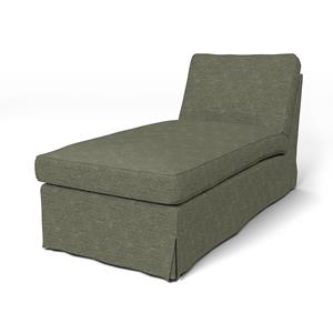 Bemz IKEA - Hoes voor chaise longue Ektorp, Green Grey, Fluweel