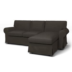 Bemz IKEA - Hoes voor 3-zitsbank Ektorp met chaise longue, Licorice, Fluweel