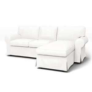 Bemz IKEA - Hoes voor 3-zitsbank Ektorp met chaise longue, Soft White, Linnen