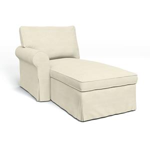 Bemz IKEA - Hoes voor chaise longue Ektorp met armleuning links, Sand Beige, Katoen