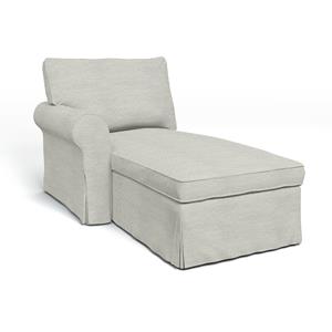 Bemz IKEA - Hoes voor chaise longue Ektorp met armleuning links, Silver Grey, Katoen
