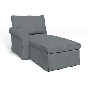 Bemz IKEA - Hoes voor chaise longue Ektorp met armleuning links, Denim, Katoen