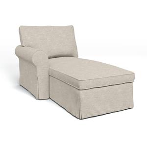 Bemz IKEA - Hoes voor chaise longue Ektorp met armleuning links, Natural White, Fluweel