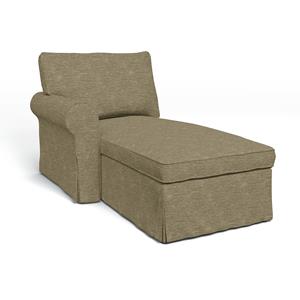 Bemz IKEA - Hoes voor chaise longue Ektorp met armleuning links, Beige, Fluweel