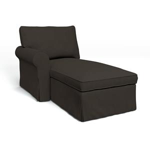 Bemz IKEA - Hoes voor chaise longue Ektorp met armleuning links, Licorice, Fluweel