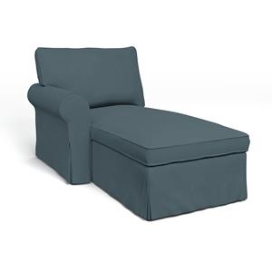 Bemz IKEA - Hoes voor chaise longue Ektorp met armleuning links, Duck Egg, Fluweel