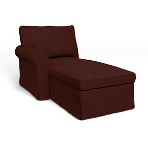 Bemz IKEA - Hoes voor chaise longue Ektorp met armleuning links, Ground Coffee, Fluweel