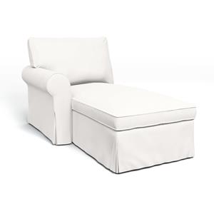 Bemz IKEA - Hoes voor chaise longue Ektorp met armleuning links, Soft White, Linnen