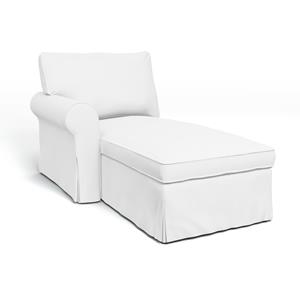 Bemz IKEA - Hoes voor chaise longue Ektorp met armleuning links, Absolute White, Linnen