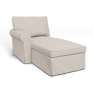 Bemz IKEA - Hoes voor chaise longue Ektorp met armleuning links, Chalk, Linnen