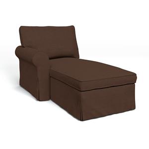 Bemz IKEA - Hoes voor chaise longue Ektorp met armleuning links, Chocolate, Linnen