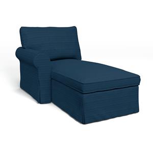 Bemz IKEA - Hoes voor chaise longue Ektorp met armleuning links, Denim Blue, Moody Seventies Collection