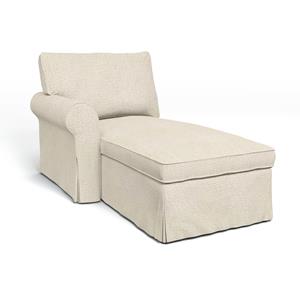 Bemz IKEA - Hoes voor chaise longue Ektorp met armleuning links, Ecru, BOUCLÉ EN TEXTUUR