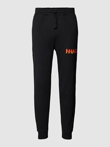 HUGO Sweatpants met labeldetail, model 'Linked'