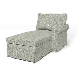 Bemz IKEA - Hoes voor chaise longue Ektorp met armleuning rechts, Pistachio, BOUCLÉ EN TEXTUUR