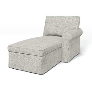 Bemz IKEA - Hoes voor chaise longue Ektorp met armleuning rechts, Driftwood, BOUCLÉ EN TEXTUUR