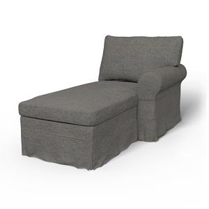 Bemz IKEA - Hoes voor chaise longue Ektorp met armleuning rechts, Taupe, BOUCLÉ EN TEXTUUR