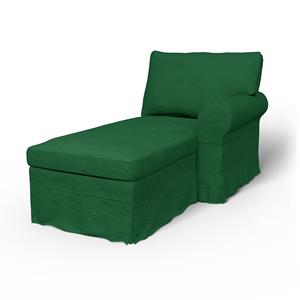 Bemz IKEA - Hoes voor chaise longue Ektorp met armleuning rechts, Abundant Green, Fluweel
