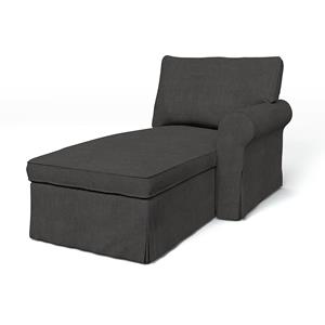 Bemz IKEA - Hoes voor chaise longue Ektorp met armleuning rechts, Espresso, Linnen