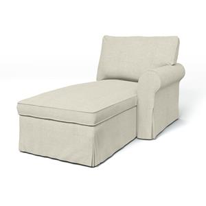 Bemz IKEA - Hoes voor chaise longue Ektorp met armleuning rechts, Natural, Linnen