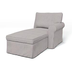 Bemz IKEA - Hoes voor chaise longue Ektorp met armleuning rechts, Natural, Katoen