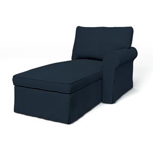 Bemz IKEA - Hoes voor chaise longue Ektorp met armleuning rechts, Navy Blue, Katoen