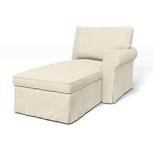 Bemz IKEA - Hoes voor chaise longue Ektorp met armleuning rechts, Tofu, Katoen