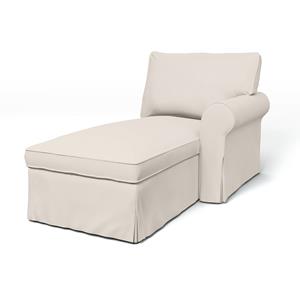 Bemz IKEA - Hoes voor chaise longue Ektorp met armleuning rechts, Soft White, Katoen
