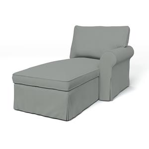 Bemz IKEA - Hoes voor chaise longue Ektorp met armleuning rechts, Drizzle, Katoen