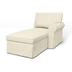 Bemz IKEA - Hoes voor chaise longue Ektorp met armleuning rechts, Sand Beige, Katoen