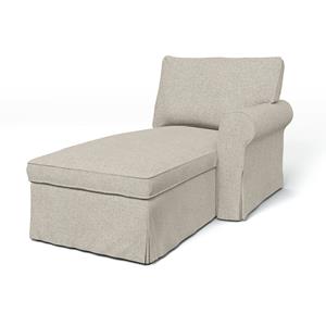 Bemz IKEA - Hoes voor chaise longue Ektorp met armleuning rechts, Silver Grey, Katoen