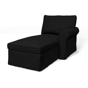 Bemz IKEA - Hoes voor chaise longue Ektorp met armleuning rechts, Black, Fluweel